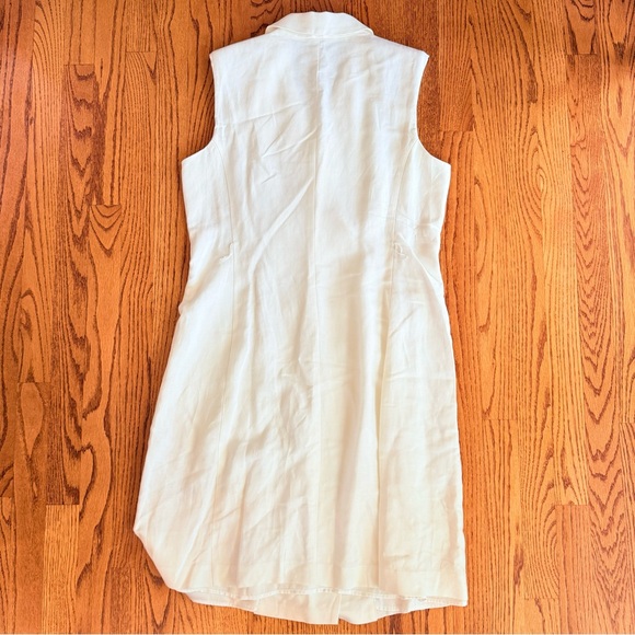 H & M Sleeveless White Double-Breasted Dress with tie belt size Medium - Picture 2 of 4